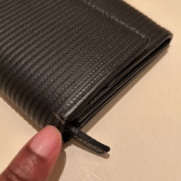 Bvlgari Foldover Long Wallet Black Textured Leather Multicompartment Travel - Picture 12 of 16